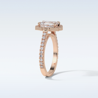 1.6 CT Halo Engagement Ring Featuring Emerald Moissanite