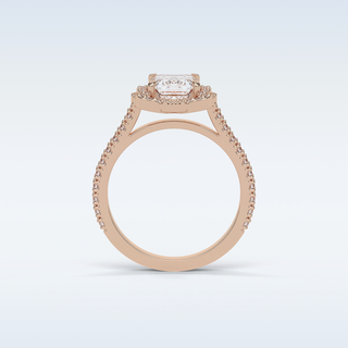 1.6 CT Halo Engagement Ring Featuring Emerald Moissanite