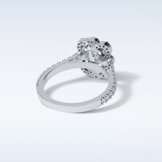 1.6 CT Halo Engagement Ring Featuring Emerald Moissanite