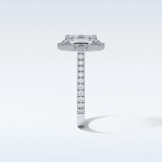 1.6 CT Halo Engagement Ring Featuring Emerald Moissanite