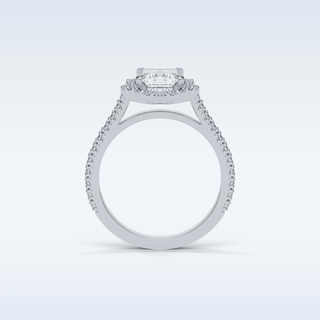 1.6 CT Halo Engagement Ring Featuring Emerald Moissanite