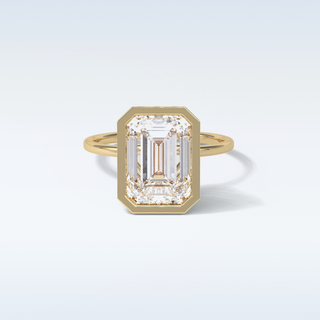 4.6 CT Bezel Engagement Ring Featuring Emerald Moissanite