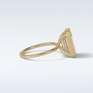 4.6 CT Bezel Engagement Ring Featuring Emerald Moissanite