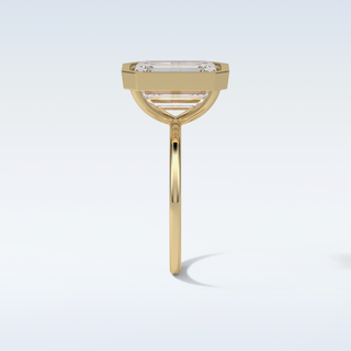 4.6 CT Bezel Engagement Ring Featuring Emerald Moissanite