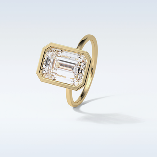 4.6 CT Bezel Engagement Ring Featuring Emerald Moissanite