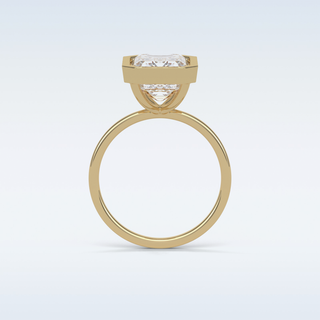 4.6 CT Bezel Engagement Ring Featuring Emerald Moissanite