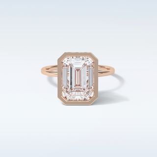 4.6 CT Bezel Engagement Ring Featuring Emerald Moissanite