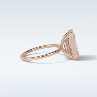 4.6 CT Bezel Engagement Ring Featuring Emerald Moissanite