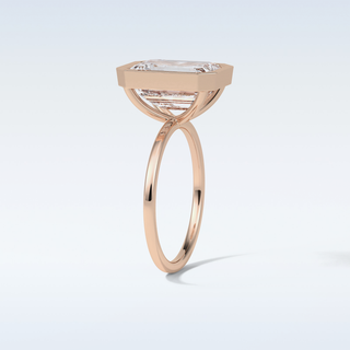 4.6 CT Bezel Engagement Ring Featuring Emerald Moissanite