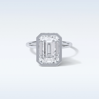 4.6 CT Bezel Engagement Ring Featuring Emerald Moissanite