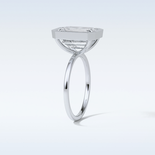 4.6 CT Bezel Engagement Ring Featuring Emerald Moissanite