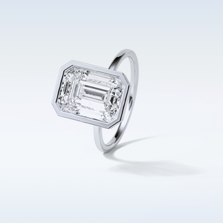 4.6 CT Bezel Engagement Ring Featuring Emerald Moissanite
