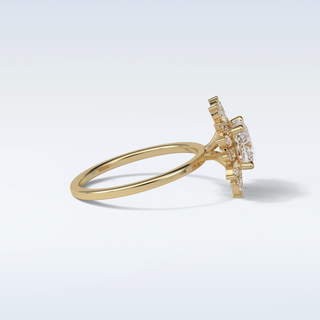 1.21 CT Cluster Engagement Ring Featuring Cushion Moissanite