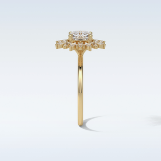 1.21 CT Cluster Engagement Ring Featuring Cushion Moissanite