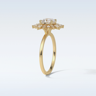 1.21 CT Cluster Engagement Ring Featuring Cushion Moissanite