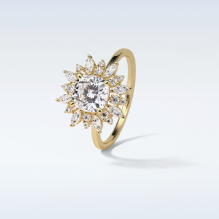 1.21 CT Cluster Engagement Ring Featuring Cushion Moissanite