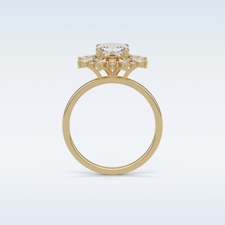 1.21 CT Cluster Engagement Ring Featuring Cushion Moissanite