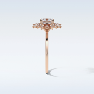 1.21 CT Cluster Engagement Ring Featuring Cushion Moissanite