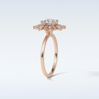 1.21 CT Cluster Engagement Ring Featuring Cushion Moissanite