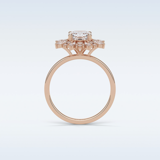 1.21 CT Cluster Engagement Ring Featuring Cushion Moissanite