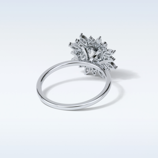 1.21 CT Cluster Engagement Ring Featuring Cushion Moissanite