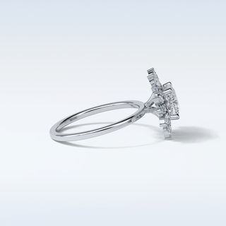 1.21 CT Cluster Engagement Ring Featuring Cushion Moissanite