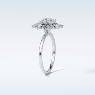 1.21 CT Cluster Engagement Ring Featuring Cushion Moissanite
