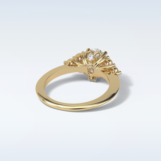 1.33 CT Cluster Engagement Ring Featuring Oval Moissanite