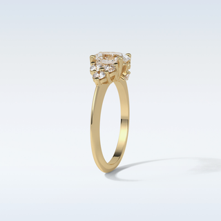 1.33 CT Cluster Engagement Ring Featuring Oval Moissanite