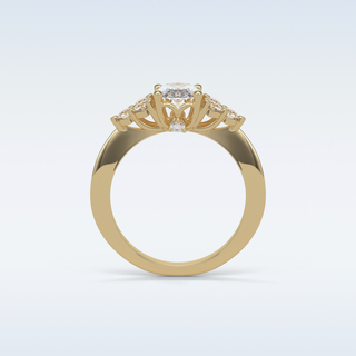 1.33 CT Cluster Engagement Ring Featuring Oval Moissanite