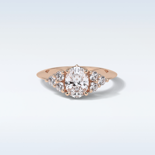 1.33 CT Cluster Engagement Ring Featuring Oval Moissanite