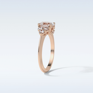 1.33 CT Cluster Engagement Ring Featuring Oval Moissanite