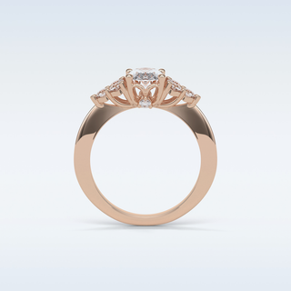 1.33 CT Cluster Engagement Ring Featuring Oval Moissanite