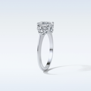 1.33 CT Cluster Engagement Ring Featuring Oval Moissanite