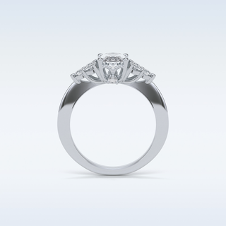 1.33 CT Cluster Engagement Ring Featuring Oval Moissanite