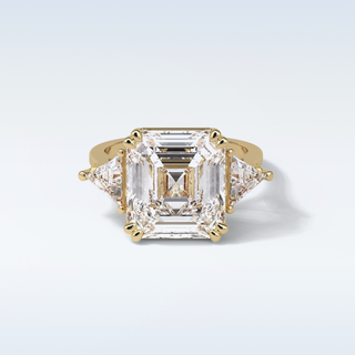 7.02 CT 3 Stone Engagement Ring Featuring Asscher Moissanite 8