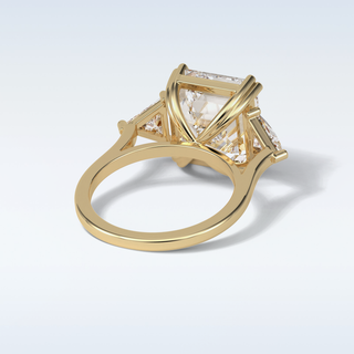 7.02 CT 3 Stone Engagement Ring Featuring Asscher Moissanite 9