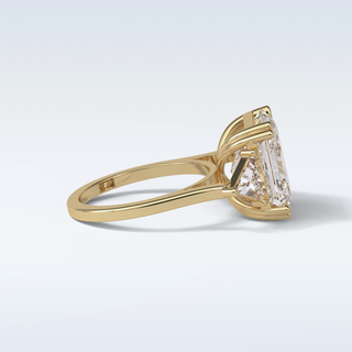 7.02 CT 3 Stone Engagement Ring Featuring Asscher Moissanite 10