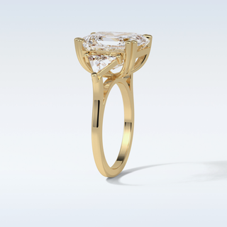 7.02 CT 3 Stone Engagement Ring Featuring Asscher Moissanite 12