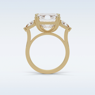 7.02 CT 3 Stone Engagement Ring Featuring Asscher Moissanite 14