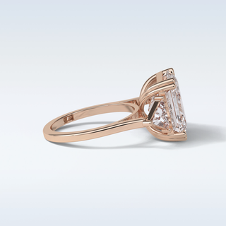 7.02 CT 3 Stone Engagement Ring Featuring Asscher Moissanite 17