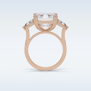 7.02 CT 3 Stone Engagement Ring Featuring Asscher Moissanite 21