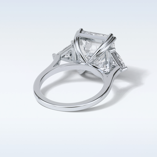 7.02 CT 3 Stone Engagement Ring Featuring Asscher Moissanite 2