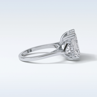 7.02 CT 3 Stone Engagement Ring Featuring Asscher Moissanite 3