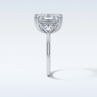 7.02 CT 3 Stone Engagement Ring Featuring Asscher Moissanite 4