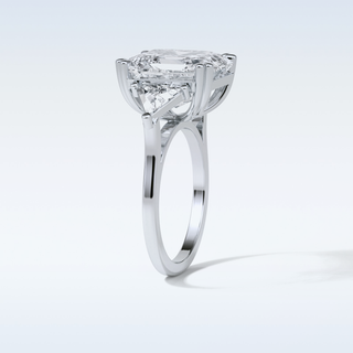 7.02 CT 3 Stone Engagement Ring Featuring Asscher Moissanite 5