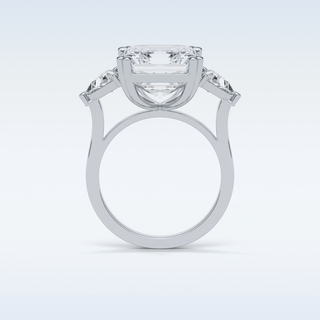 7.02 CT 3 Stone Engagement Ring Featuring Asscher Moissanite 7