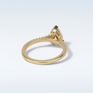 1.33 CT Pave Engagement Ring Featuring Pear Moissanite