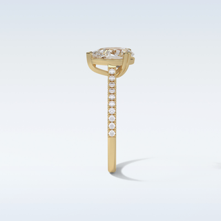 1.33 CT Pave Engagement Ring Featuring Pear Moissanite