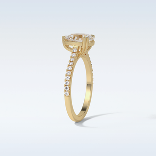 1.33 CT Pave Engagement Ring Featuring Pear Moissanite